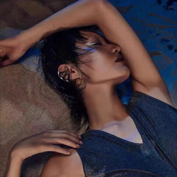 Unisex Cyberpunk Cybercore Ear Cuff Clip Silver Black Men Women Gothic Y… - Picture 3 of 4